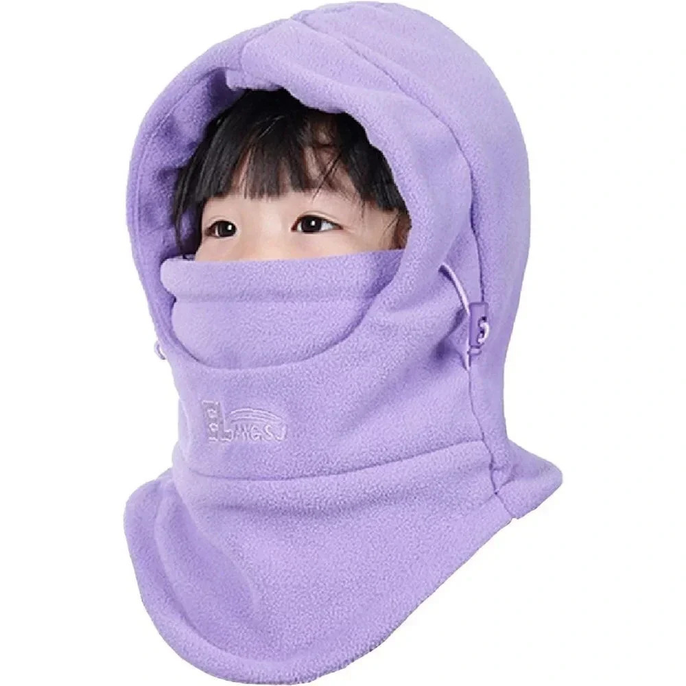 Kids Fleece Face Mask Windproof Thicken Winter  Hat Neck Warmer